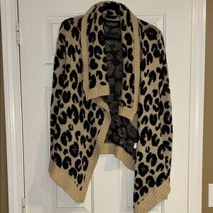 Charlotte Russe Animal Print Open Cardigan
